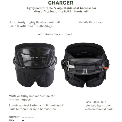 Prolimit Kite Seat Harness Charger Black