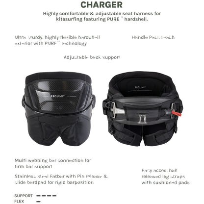 Prolimit Kite Seat Harness Charger Black