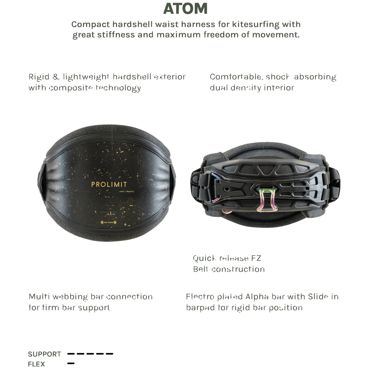 Prolimit Kite Waist Harness Atom WMNS Black/Red