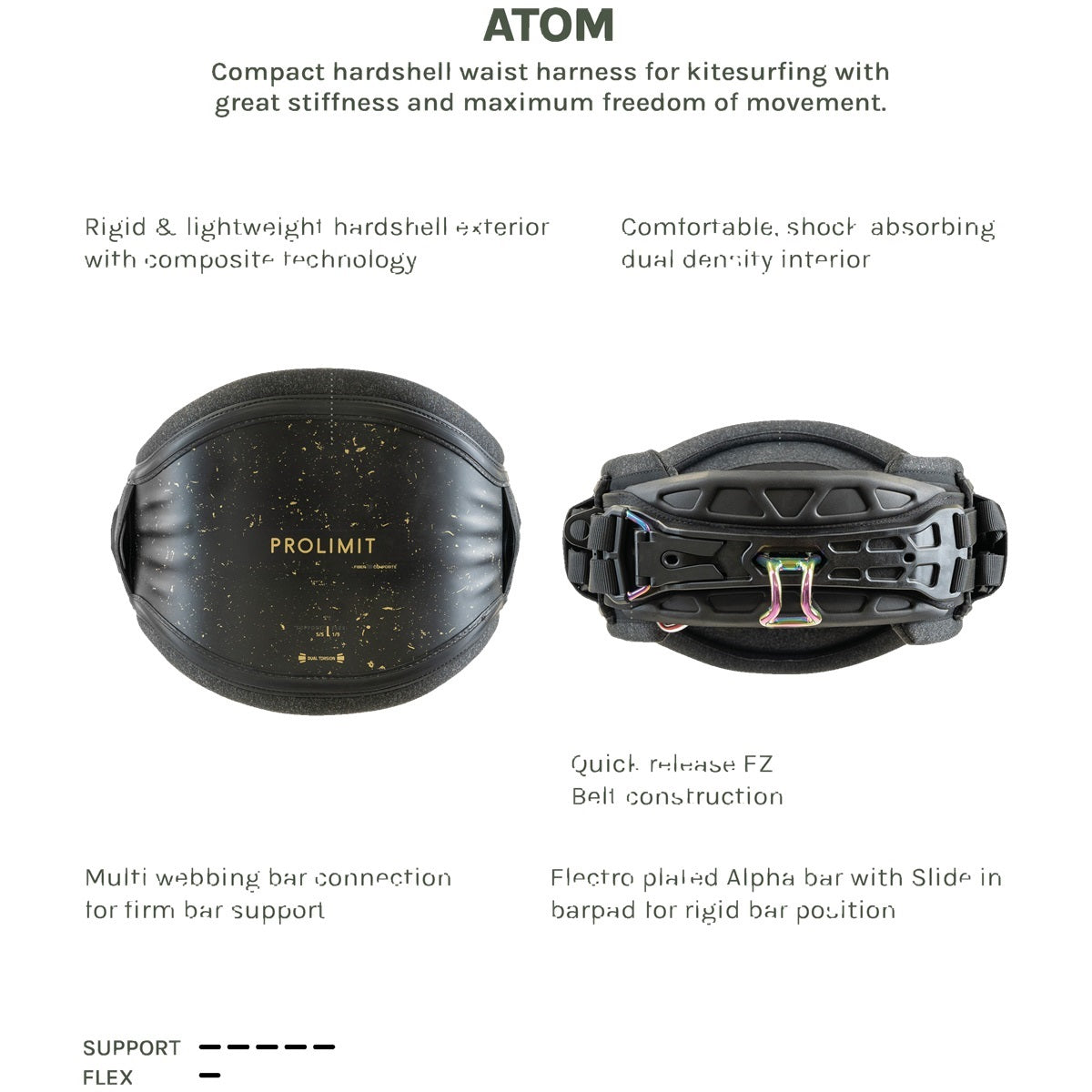 Prolimit Kite Waist Harness Atom WMNS Black/Red