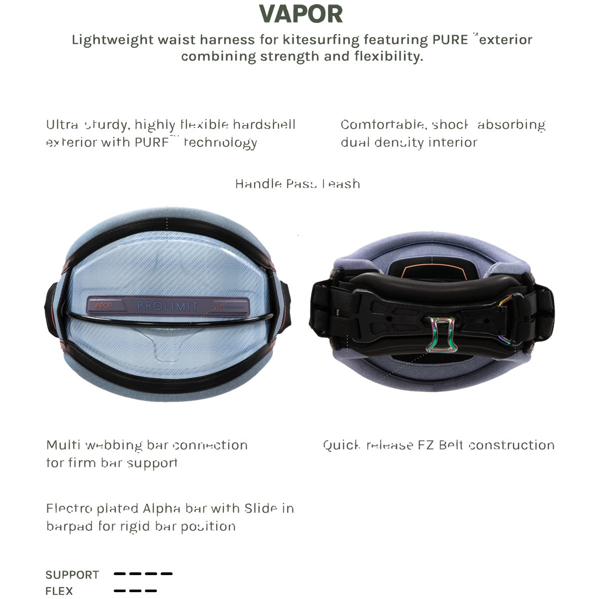 Prolimit Kite Waist Harness Vapor WMNS Blue/Silver