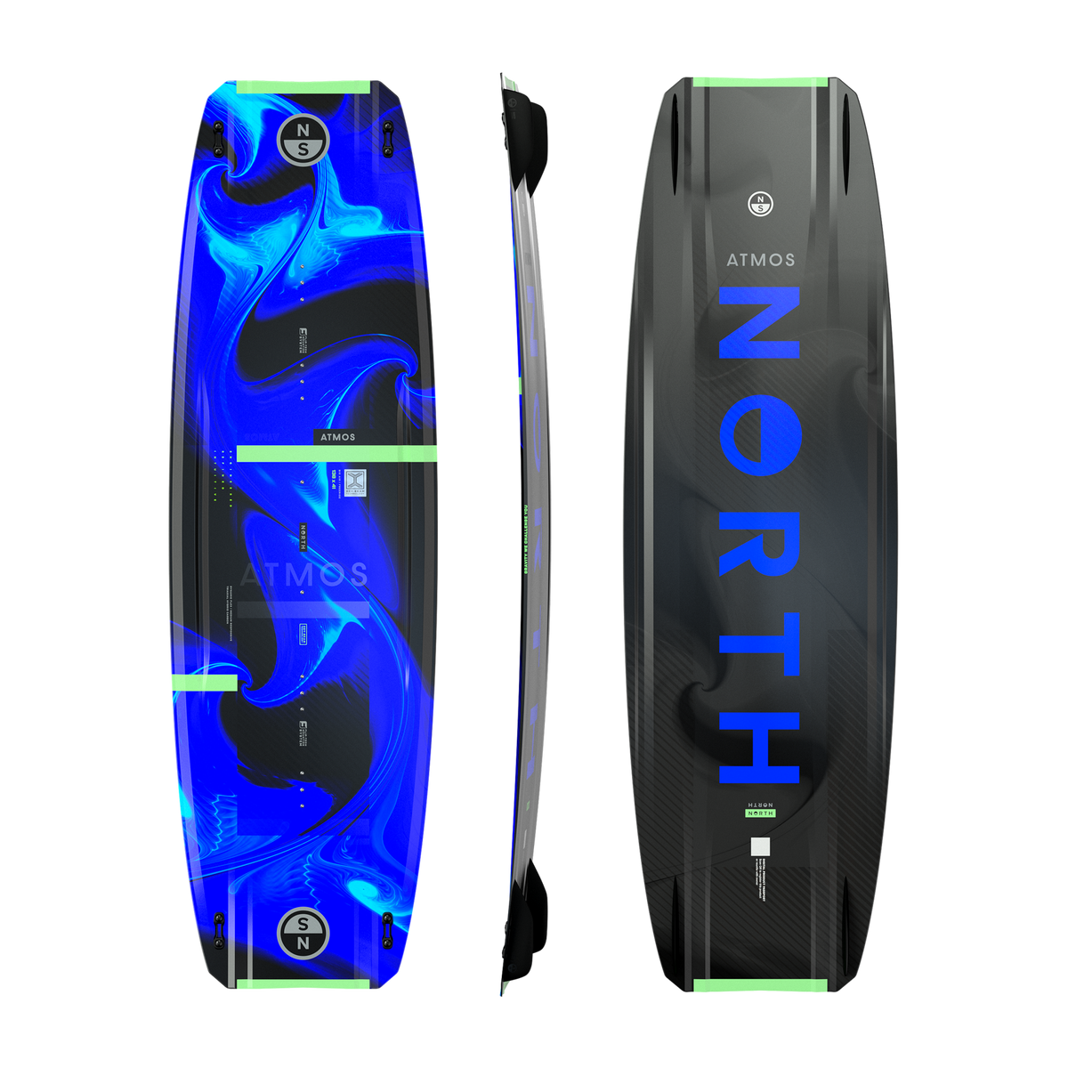 North Atmos 2027 twin-tip kiteboard Flash Blue